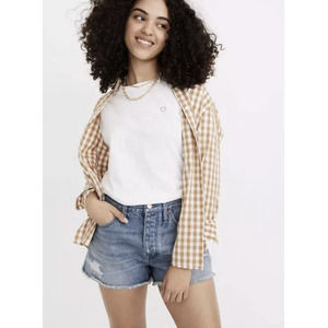 NEW! Madewell High Rise 28 CURVY Denim Shorts RELAXED Jean Cutoffs Light Wash 6
